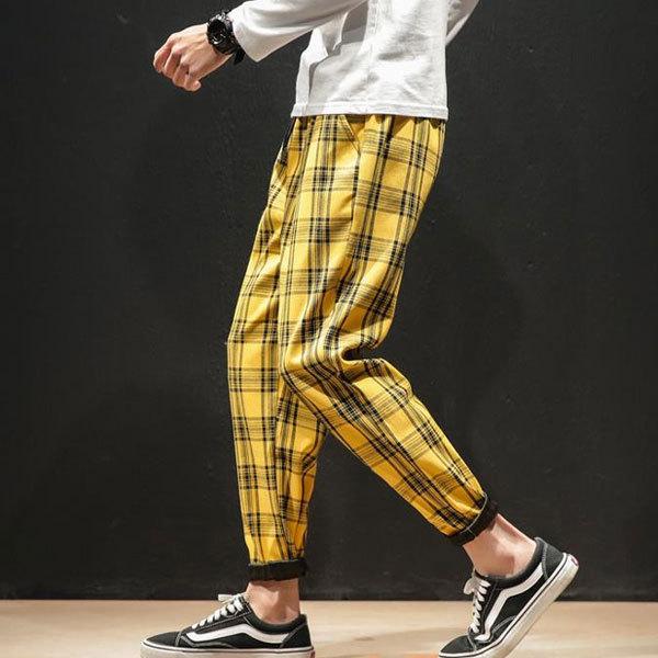 メンズ サルエルパンツ チェック柄 おしゃれ 韓国 : plumber - 通販