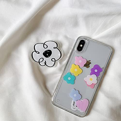 スマホグリップ 韓国 花 イラストフラワー グリップトック シンプル かわいい おしゃれ スマホスタンド Griptok ホワイト ブラック Plume Vde03g5ch プルメリアストア 通販 Yahoo ショッピング