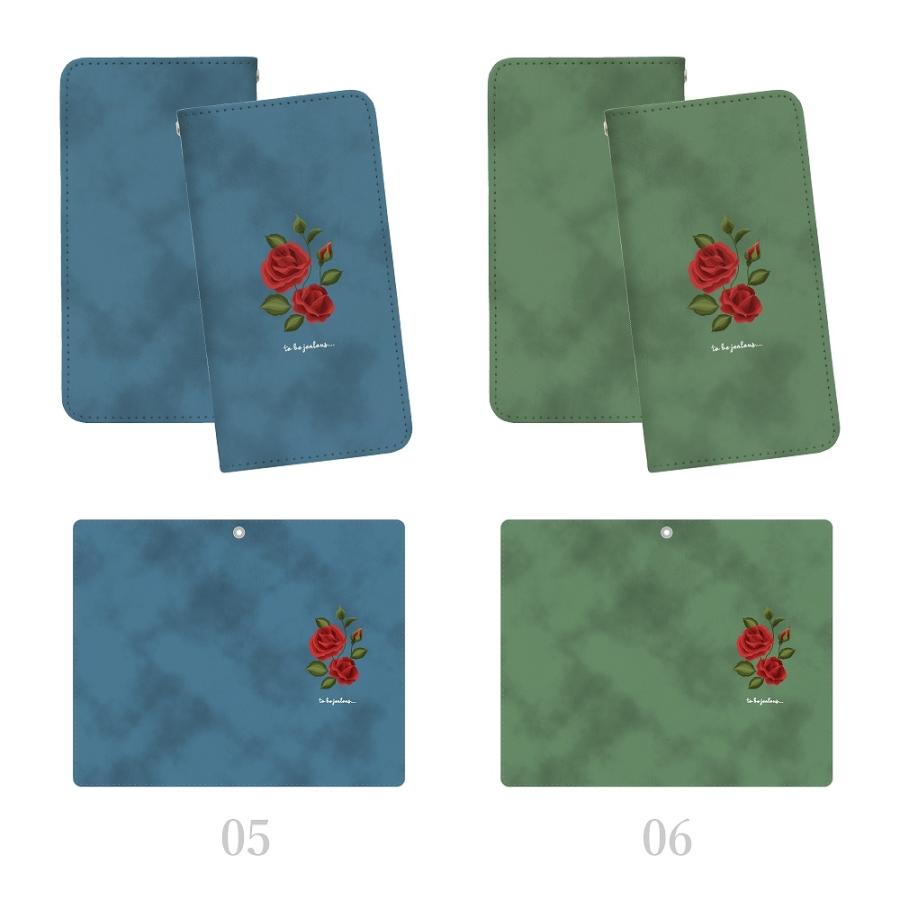 スマホケース AQUOS sense2 SHV43 手帳型 韓国 可愛い ワンポイント 薔薇 刺繍フェイク｜plumeria1988s63｜04