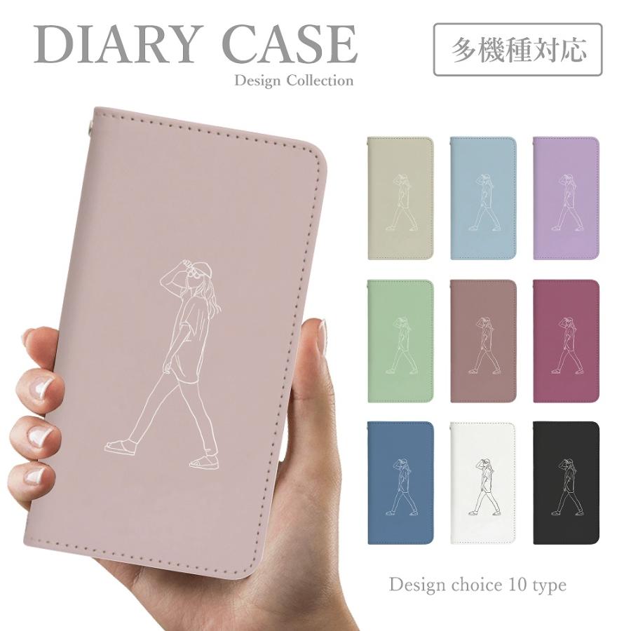 スマホケース シンプルスマホ5 A001sh 手帳型 韓国 可愛い 女の子 イラスト 線画 落書き くすみカラー Sb Sim A001sh Plme Bkml B67 全機種対応スマホケースのplumeria19 通販 Yahoo ショッピング