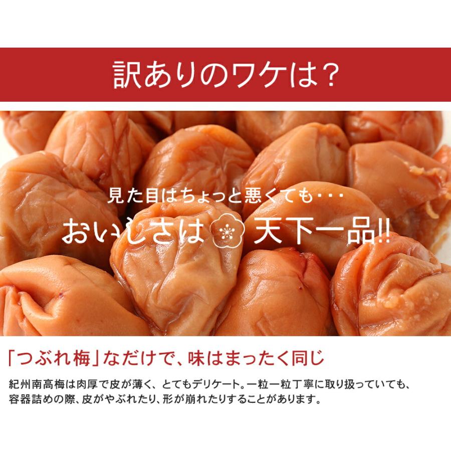 訳あり 梅干し 送料無料(北海道・沖縄 送料700円) 紀州南高梅 あまちゃづる つぶれ梅 訳あり梅干 400g×2パック |  | 06
