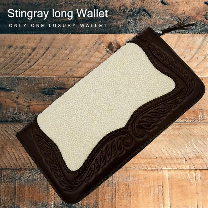 スティングレイ スティングレー 長財布 カービング レザー スティングレイ スティングレー 長財布 カービング レザー