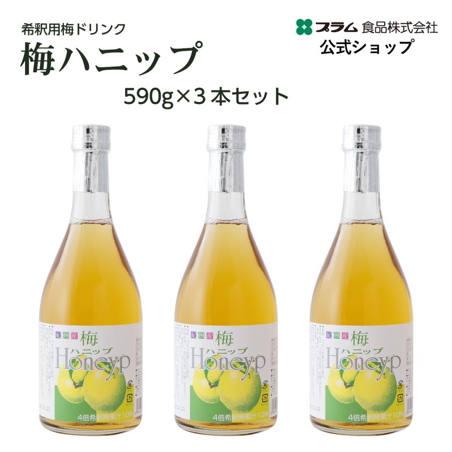 プラム食品 梅シロップ 梅ハニップ 希釈用 梅ドリンク 原液 590g 3本