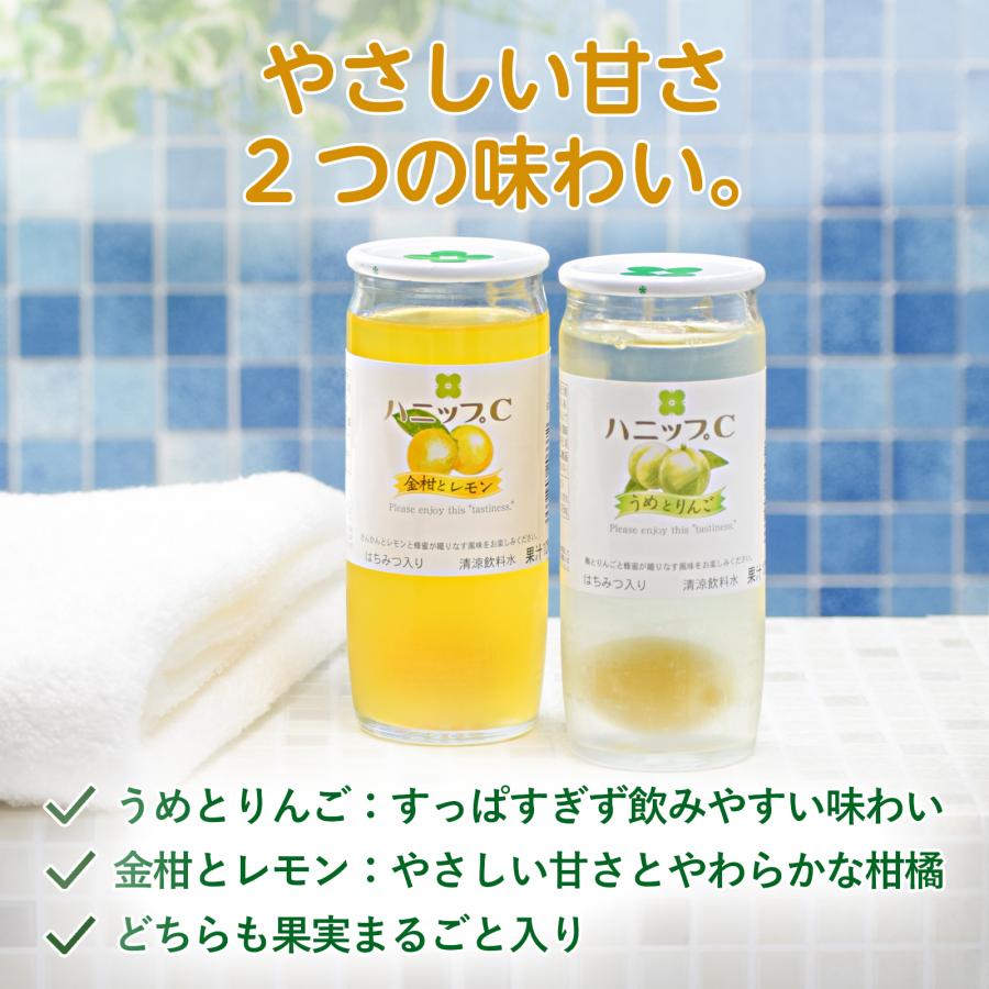 プラム食品 ハニップC うめとりんご 金柑とレモン 果実入り 200g 各15 