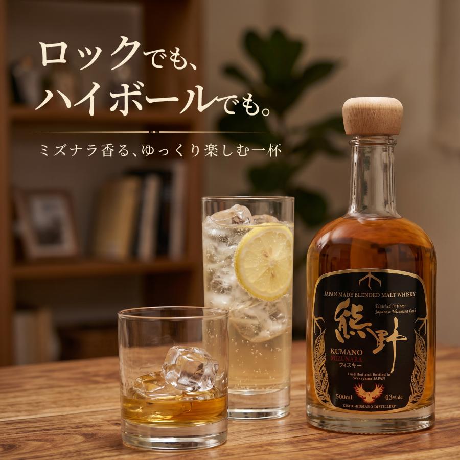 プラム食品 ウイスキー 熊野 ミズナラ 500ml 3本セット 国産 紀州熊野