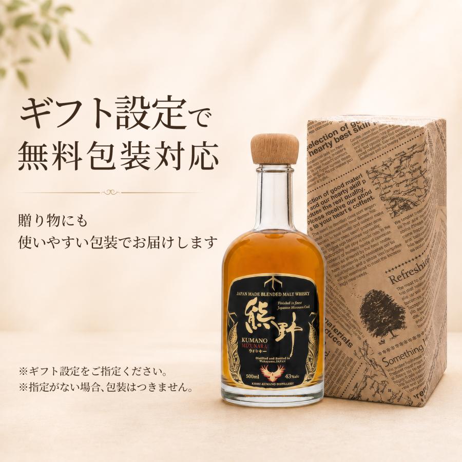 プラム食品 熊野ウイスキー ミズナラ 500ml お酒 化粧箱入 国産 敬老の
