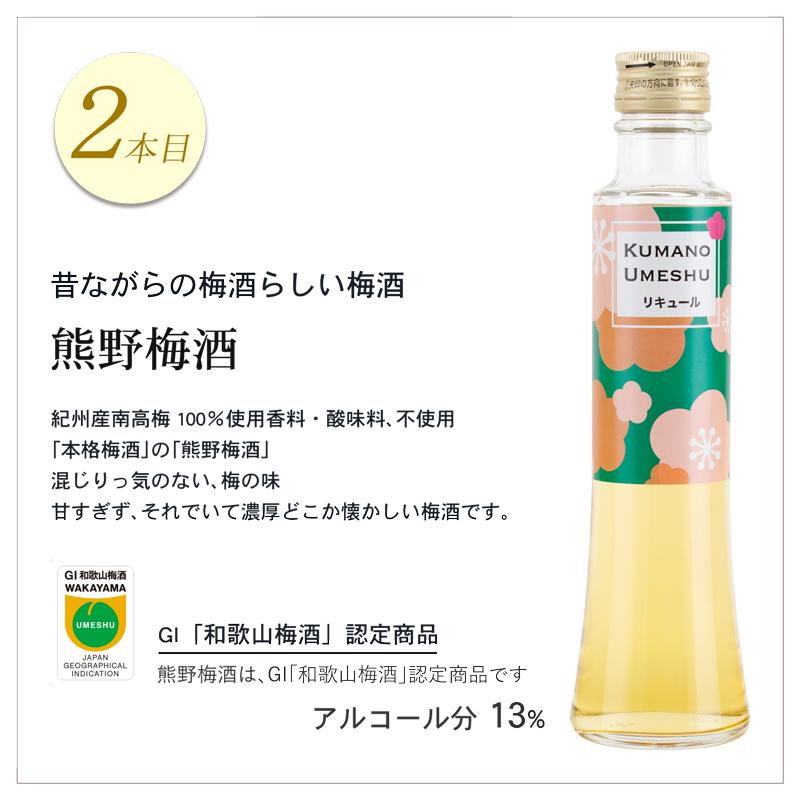 梅酒 セット プレゼント ギフト 飲み比べ お酒 贈り物 紀州の梅酒3種 ミニボトル 200ml×3本 誕生日 女性 おしゃれ 和歌山｜plumsyokuhin｜04