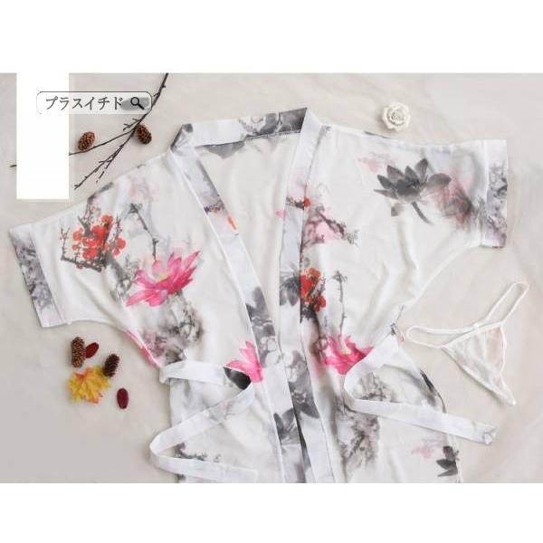 送料無料 ミニ浴衣 寝巻き 寝具 薄手 ベビードー ランジェリー 着物 Tパンツ ゆかた パジャマ着 ウェア 清新な花柄 女性