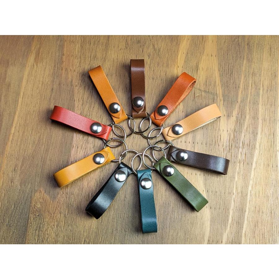 選べる 10色 栃木レザー製キーリング メンズ レディース ベルトループキーホルダー 日本製 本革 プレゼント　ギフト |  | 11