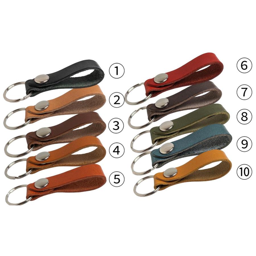 選べる 10色 栃木レザー製キーリング メンズ レディース ベルトループキーホルダー 日本製 本革 プレゼント　ギフト |  | 12