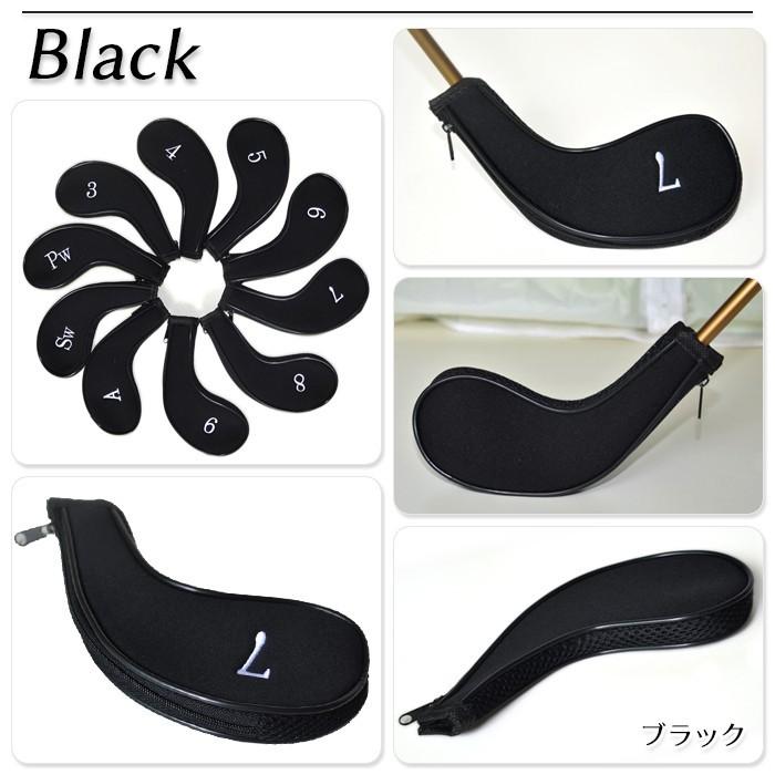 アイアンカバー ファスナー タイプ チャック付き アイアン カバー ヘッドカバー トップカバー ゴルフクラブ アイアン用 番手 黒 スポーツ ブラック レッド |  | 02