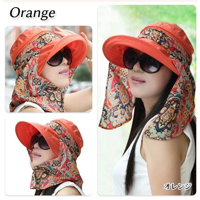 スカーフ付き キャスケット 小顔効果 UVカット 帽子 UVハット つば広 海 レディース おしゃれ ワイヤー入り 日よけ 折りたたみ  自転車 飛ばない |  | 04