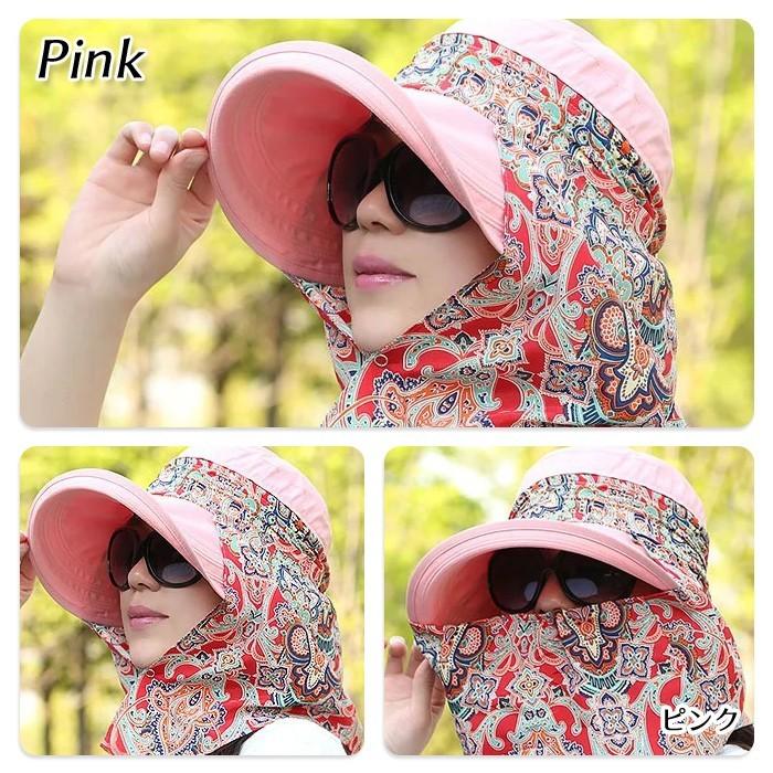 スカーフ付き キャスケット 小顔効果 UVカット 帽子 UVハット つば広 海 レディース おしゃれ ワイヤー入り 日よけ 折りたたみ  自転車 飛ばない |  | 06