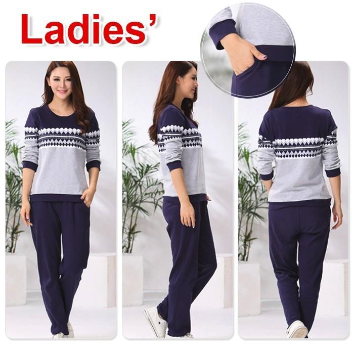 【ペア販売】セット ダイヤ柄 ペアパジャマ 部屋着 パジャマ ペアルック メンズ レディース カップル 男女 お揃い 綿 コットン ルームウェア |  | 04