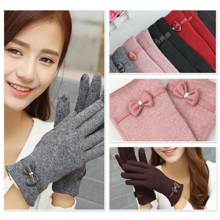 スマホ 手袋 レディース リボン かわいい スマホ手袋 スマホグローブ スマホ対応 防寒 裏起毛 ウール系 シンプル あったかグッズ おしゃれ |  | 02