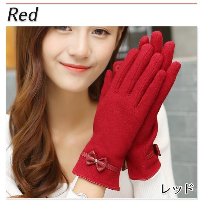 スマホ 手袋 レディース リボン かわいい スマホ手袋 スマホグローブ スマホ対応 防寒 裏起毛 ウール系 シンプル あったかグッズ おしゃれ |  | 08