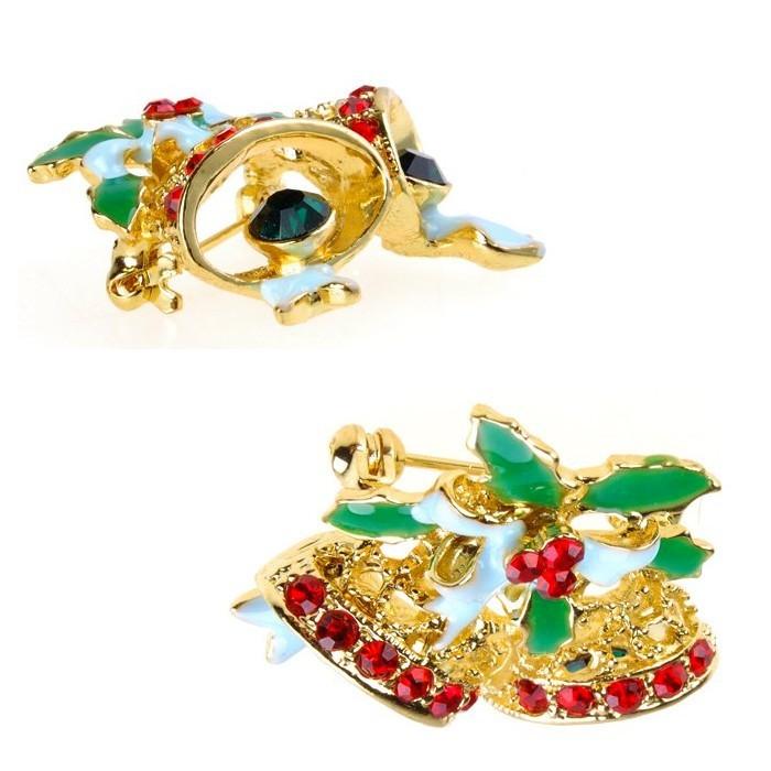 クリスマス ブローチ ベル 鐘 ラインストーン キラキラ パーティー コサージュ イベント 二次会 Christmas Xmas プレゼント |  | 01