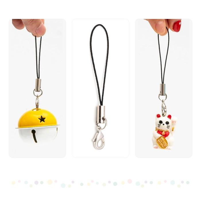 丸カン シルバー ストラップ キーホルダー パーツ カニカン 付き 銀 黒紐 クラフト 部品 素材 手芸用 |  | 03