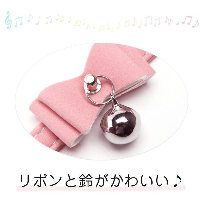 バックル式 アジャスター付 子猫 首輪 リボン 鈴 鈴付 猫用 子犬 フェレットにも ペットグッズ ネックストラップ |  | 01