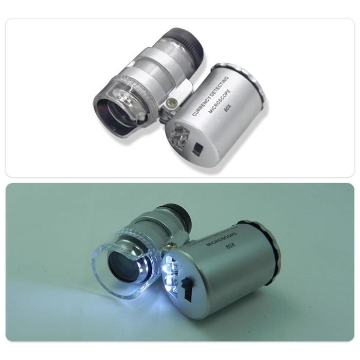 60倍 小型 マイクロスコープ 顕微鏡 LED ライト 紫外線ライト 搭載 ルーペ 拡大鏡 虫眼鏡 コンパクト |  | 03