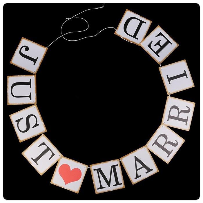 JUST MARRIED ガーランド ペナントバナー フラッグ 結婚式 ウェルカムスペース 飾りつけ パーティ 撮影 小道具 装飾 |  | 03