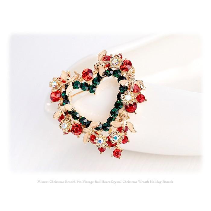 キラキラ ラインストーン クリスマス ブローチ コサージュ ストール スカーフ 留め ピンブローチ ハート形 プレゼント ギフト |  | 01