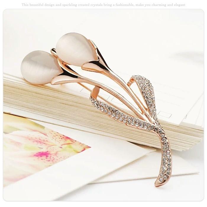 花 チューリップ ブローチ ピンブローチ ラインストーン 結婚式 入学式 卒業式 着物 帯留め ストールピン フォーマル |  | 01