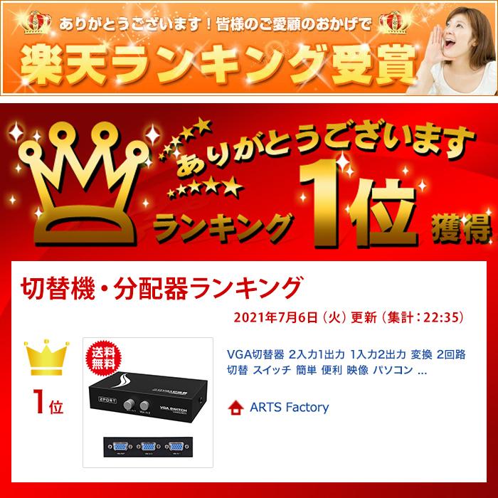 VGA切替器 2入力1出力 1入力2出力 変換 2回路切替 スイッチ 簡単 便利 映像 パソコン テレビ モニター |  | 06