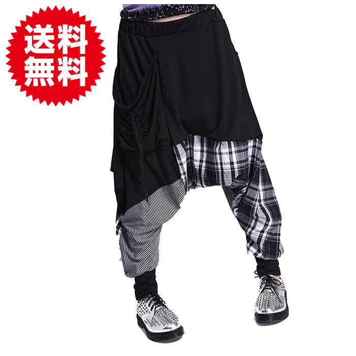 変形 切替 サルエルパンツ ゆるシルエット サルエル スウェット 室内着 ヨガ パンツ リラックス ダンス ストリート系 ゆったり | 