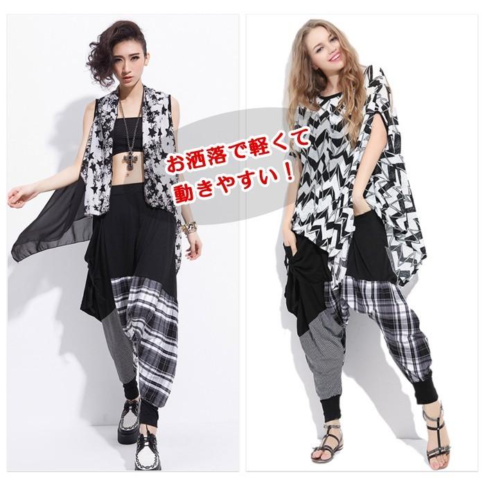 変形 切替 サルエルパンツ ゆるシルエット サルエル スウェット 室内着 ヨガ パンツ リラックス ダンス ストリート系 ゆったり |  | 01