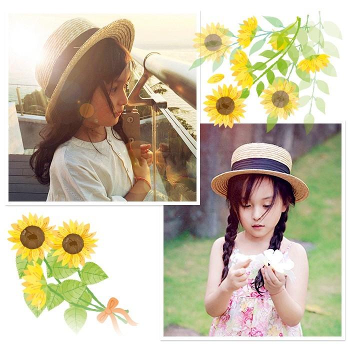 リボン付 麦わら帽子 キッズ ハット カンカン帽 ストローハット 子ども用 UVカット 日除け 熱中症対策 春 夏 |  | 01