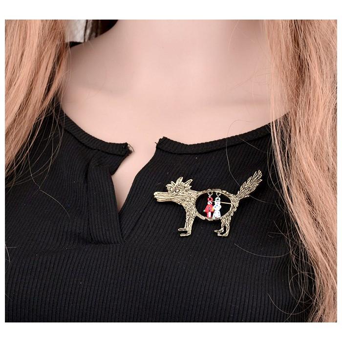 ブローチ ピン おとぎ話 童話 モチーフ 赤ずきん ファンキー おもしろ ユニーク ギフト |  | 01