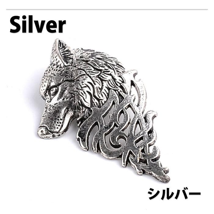レトロ アンティーク オオカミ 狼 ブローチ ピン バッジ ピンバッチ ラペルピン シャツ スーツ アクセサリー シルバー ゴールド |  | 06