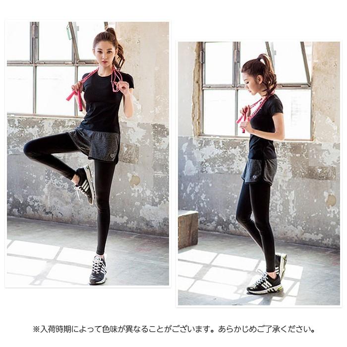ショートパンツ 付き 一体型 ロング レギンス スパッツ スポーツ フィットネス ウォーキング ヨガ ランニング タイツ |  | 04