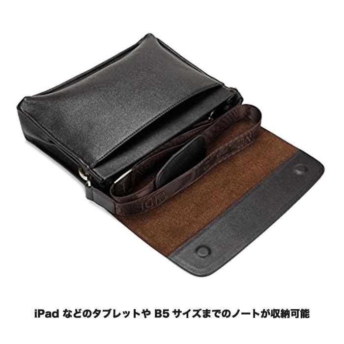レザー調 ショルダー バッグ 斜め掛け メッセンジャーバッグ ボディバッグ iPad メンズ シンプル ビジネス |  | 02