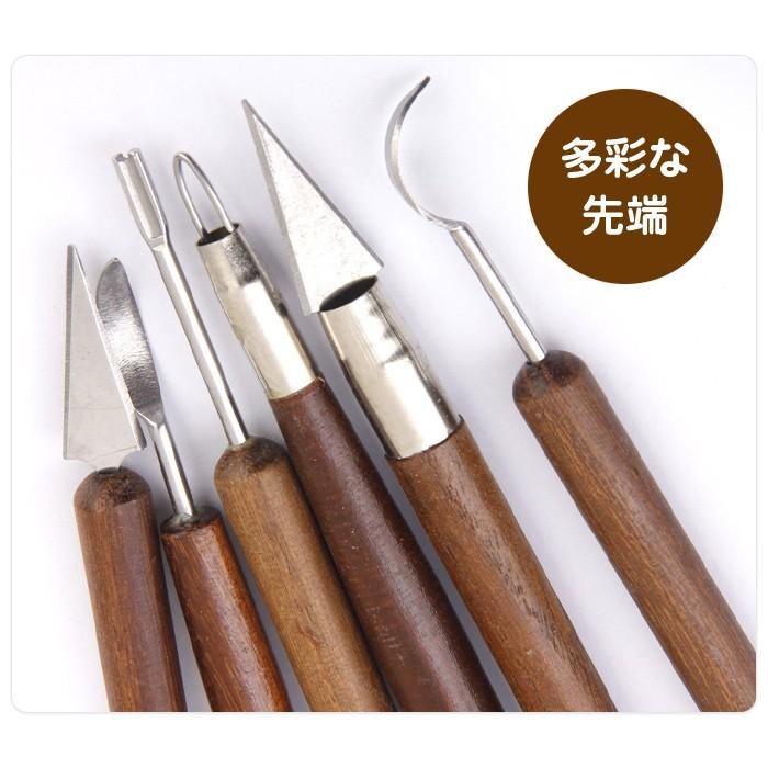 6本セット かきベラ セット 粘土 道具 ヘラ 線描べら クレイツール 彫塑へら 粘土細工 陶芸 工芸 彫像 |  | 01