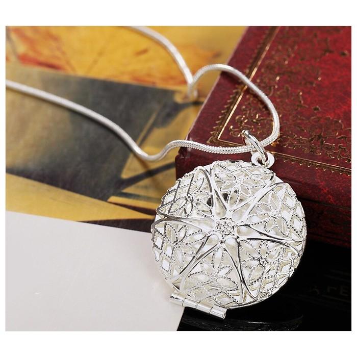 シルバー ロケット ペンダント アロマ ネックレス アンティーク 透かし アラベスク |  | 07