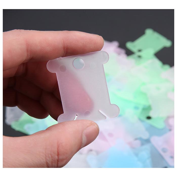 約200個入 刺繍糸 収納 プラスチック 糸 巻き取り ツール ホルダー コード イヤホン レース リボン 刺繍 糸巻き板 整理 糸巻き台紙 |  | 03