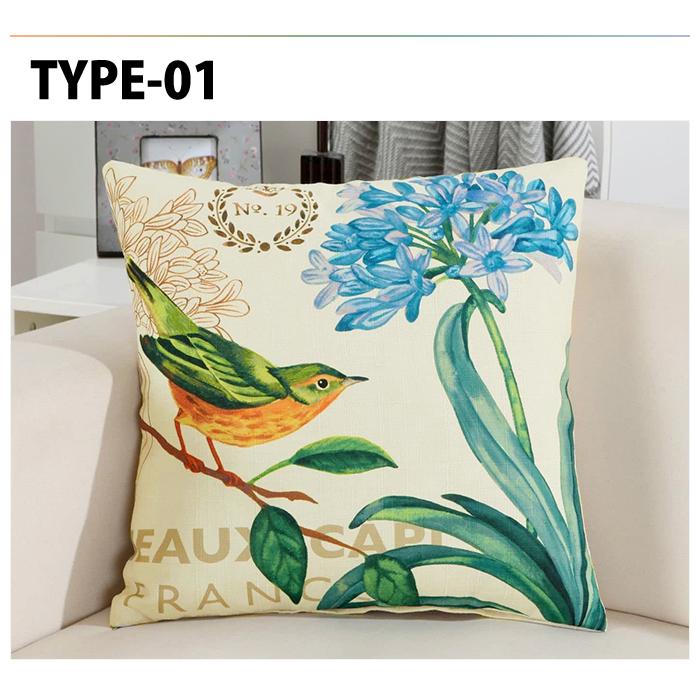 クッションカバー 45×45cm おしゃれ 北欧 ノルディック カラフル 鳥 バード 自然 風景 花柄 ヨーロピアン インテリア 車 雑貨 |  | 06