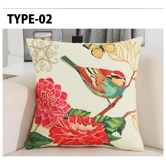 クッションカバー 45×45cm おしゃれ 北欧 ノルディック カラフル 鳥 バード 自然 風景 花柄 ヨーロピアン インテリア 車 雑貨 |  | 07