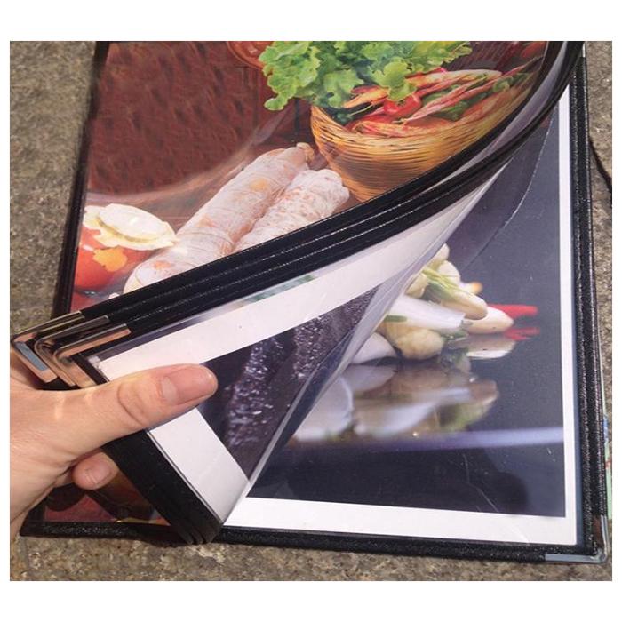 6冊入 メニューブック A4 サイズ 見開き 4P 8面 メニューカバー PVC 透明 献立表 メニューファイル レストラン カフェ 飲食店 |  | 04