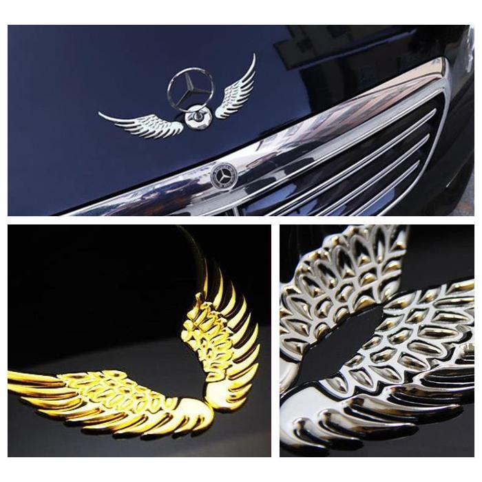 車 エンブレム カー ステッカー 立体 3D 翼 シール デカール かっこいい おしゃれ 外装 ドレスアップ メタリック ウイング |  | 02