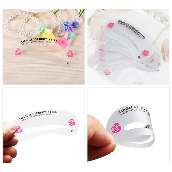 24種類入 眉毛 テンプレート 太眉対応 24パターン 美眉テンプレ アイブロウ 眉毛書き 眉 ライナー ステンシル 化粧 メイク |  | 06