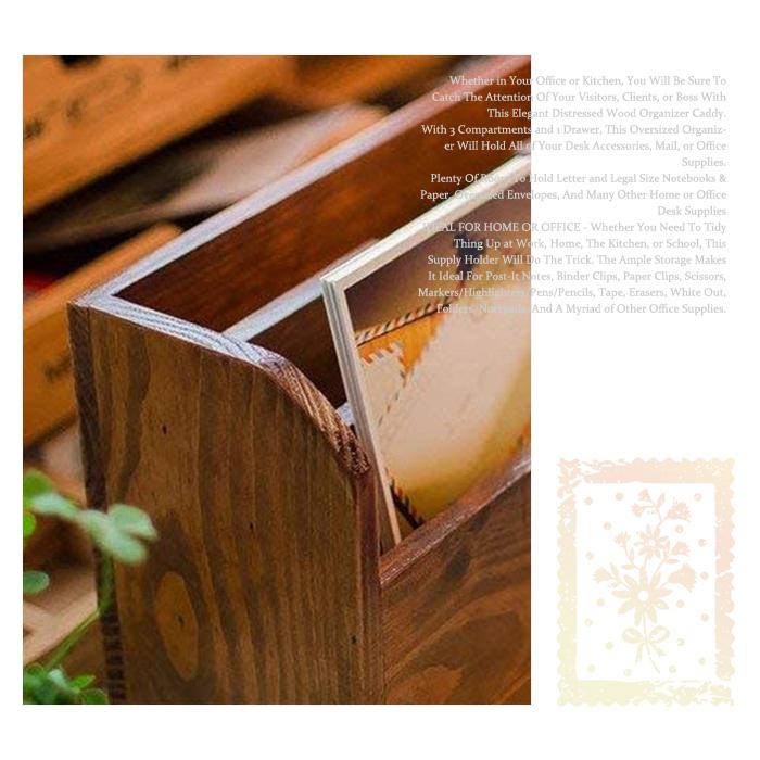 レターケース 木製 レター ラック アンティーク 封筒 葉書きラック 引出し付き マガジンラック 小物入れ レターホルダー |  | 02