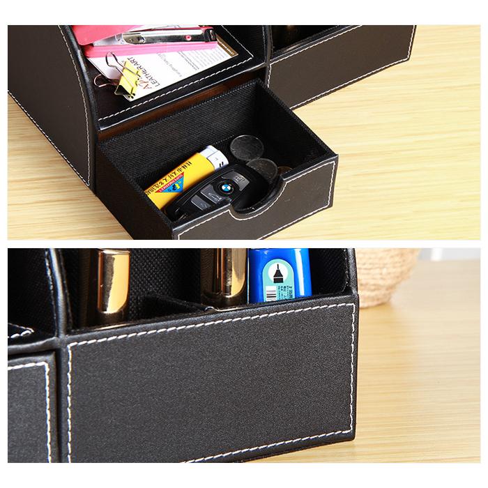 多機能 収納ケース 卓上 小物 収納 ボックス リモコン ラック スタンド おしゃれ 小物入れ 仕切り 文房具 整理整頓 防水 |  | 05