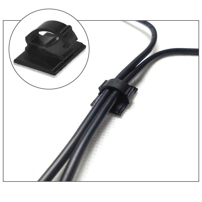 40個入 両面テープ付 ケーブルクリップ ケーブルホルダー ケーブル コード LANケーブル 配線 収納 固定 まとめる 整理 留め具 |  | 02