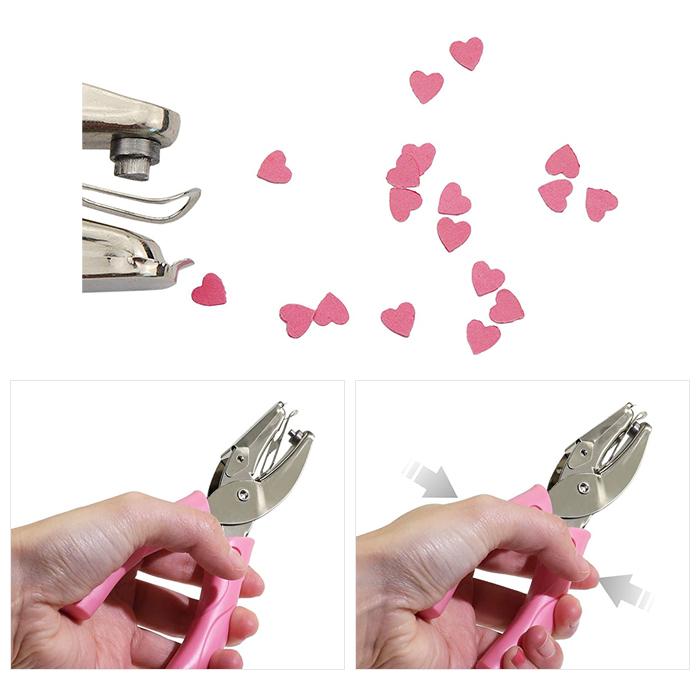 穴あけパンチ 1穴 手持ち ペーパーパンチ 型抜き パンチ 穴径約5.5mm クラフトパンチ ハート 丸 星形 工作 手作り ハンドメイド |  | 02