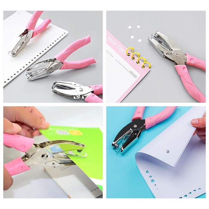 穴あけパンチ 1穴 手持ち ペーパーパンチ 型抜き パンチ 穴径約5.5mm クラフトパンチ ハート 丸 星形 工作 手作り ハンドメイド |  | 06