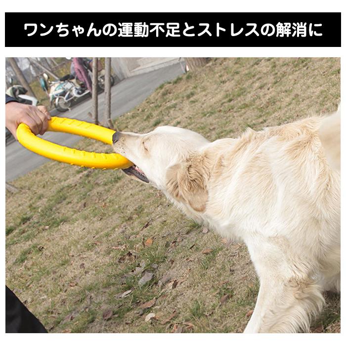 犬 おもちゃ オモチャ リング 約30cm フリスビー 投げる 引っ張る 噛む フィットネスリング ドーナツ型 丈夫 トレーニング 玩具 |  | 01