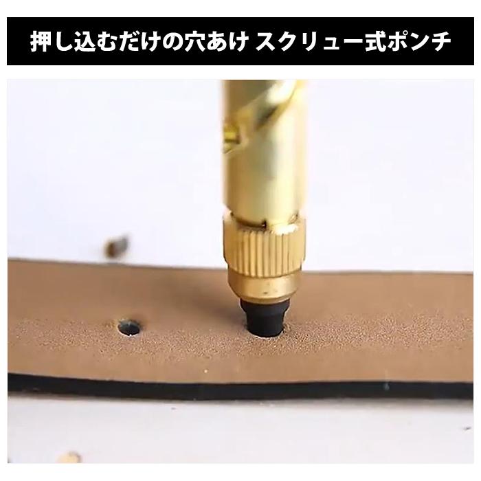 先端6サイズ入 穴あけ パンチ スクリュー ポンチ スクリューパンチ レザークラフト ベルト 革 レザー 小さい穴あけ |  | 01